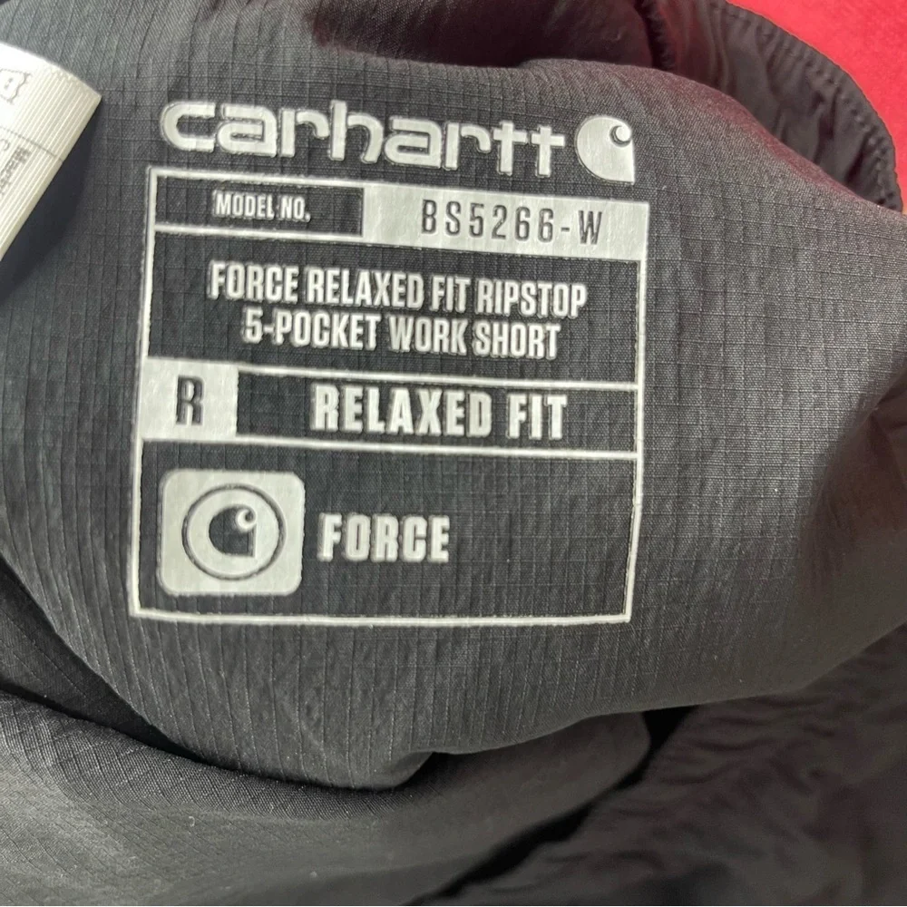 Carhartt Force Relaxed Fit Ripstop 5-Pocket Work Shorts‎ In Black Women's Sz XXL